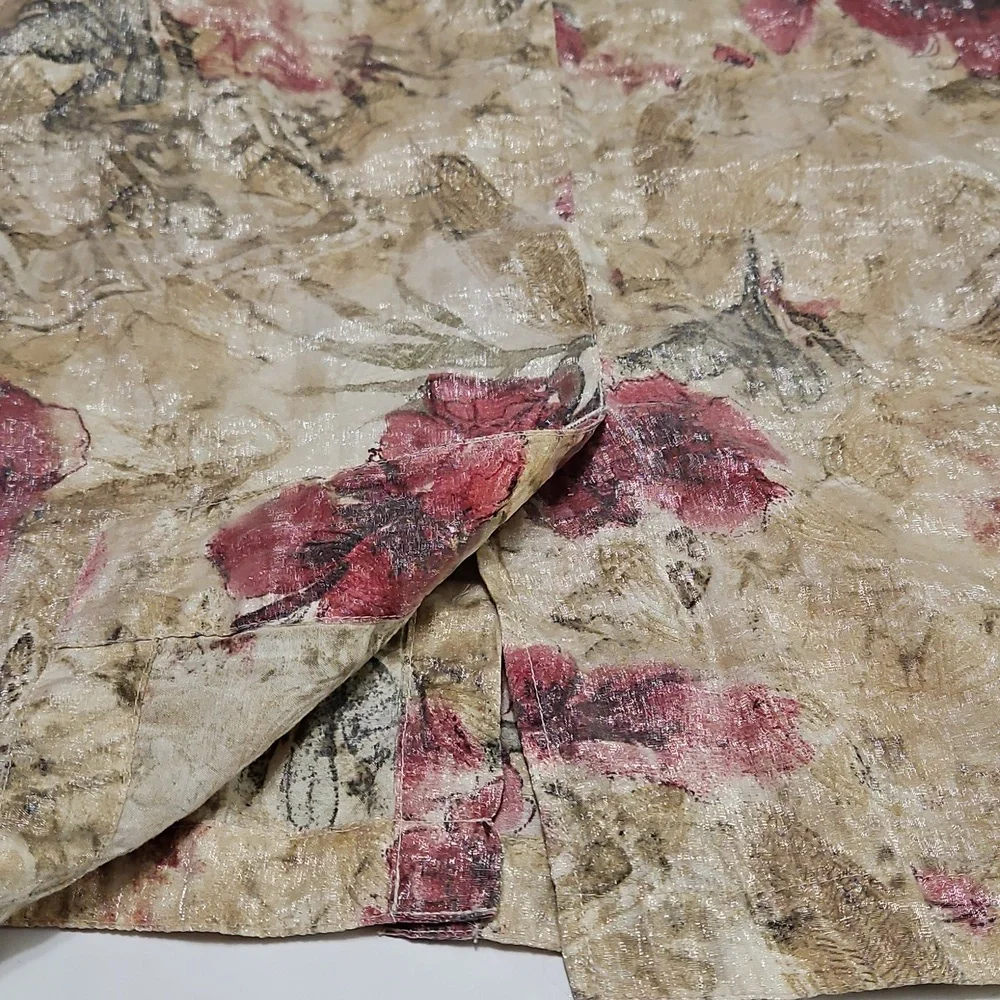 Chico's Design Shimmering Gold Floral Women's Jacket Style Shirt Size 1 #1031 - Picture 16 of 16